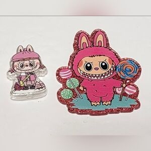 Labu Acrylic Flatback Glitterback Focal Beads Crafts Keychain Magnet Bag Clip